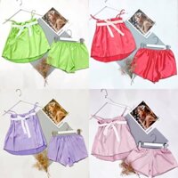 Bộ đồ ngủ 2 dây lụa, hàng thiết kế Choo Shop CS04-1-4, Nhiều màu, Free size (40-58Kg)