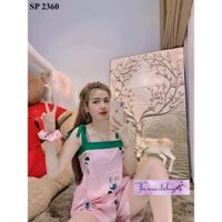 Bộ đồ ngủ 2 dây lụa Latin -  Free Size 45 - 60kg