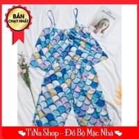 Bộ đồ Ngủ 2 Dây Lụa Tơ Freesize Từ 45-60Kg