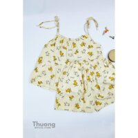 Bộ đồ ngủ 2 dây vịt cute nhiều màu mặc ở nhà chất siêu mát thấm hút mồ hôi mã 267