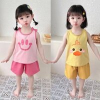 Bộ Đồ Ngủ Áo Sát Nách + Quần Short Họa Tiết Hoạt Hình Kiểu Hàn Quốc Thời Trang Mùa Hè 2
