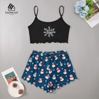 Bộ đồ ngủ AROMA Halloween, Bộ đồ ngủ Giáng sinh ông già Noel bí ngô, Đồ ngủ dự tiệc người tuyết thời trang Đồ ngủ hai mảnh Đồ mặc nhà