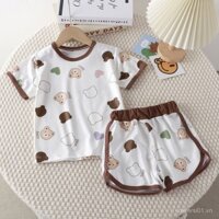 Bộ đồ ngủ bé 1-8 tuổi tay ngắn + quần ngắn, mỏng nhẹ thoải mái mặc nhà