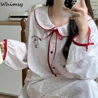 Bộ đồ ngủ chấm bi Hello Kitty dễ thương dành cho nữ