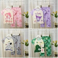 Bộ đồ ngủ cổ tròn tay ngắn cho bé trai và bé gái Bộ đồ ngủ cổ tròn thời trang Polyester cho bé từ 5 - 6 tuổi