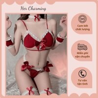 Bộ Đồ Ngủ Cosplay Hầu Gái Đỏ Siêu Hot Sexy Quyến Rũ C121 Món Quà Nóng Bỏng Dành Tặng Sinh Nhật Chàng .