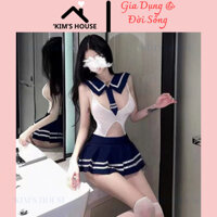 Bộ Đồ Ngủ Cosplay Học Sinh, Bodysuit Thỏ Dễ Thương , Bộ Đồ Ngủ Liền Thân Cosplay Hoá Trang Nữ Sinh Cutout Gợi Cảm C074