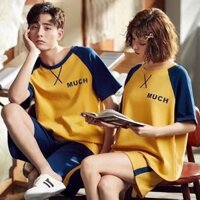 Bộ Đồ Ngủ Cotton Nguyên Chất Nữ Mùa Hè Cặp Đôi Bộ Đồ Ngủ Nam Xuân Hè Quần Short Tay Ngắn Hai Mảnh Rời Loungewear20250313