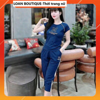 Bộ đồ ngủ hè nữ thun lạnh áo cộc tay quần lửng Ny Fashion Mã sp1560  MOON2
