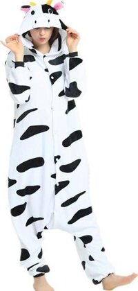 Bộ đồ ngủ hình thú bò sữa 1907 liền thân lông mịn Pijama Động Vật Hoạt Hình cho trẻ em người lớn Cosplay - 120