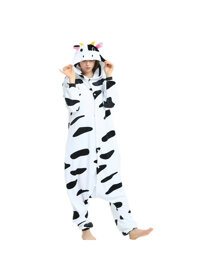 Bộ đồ ngủ hình thú bò sữa 1907 liền thân lông mịn Pijama Động Vật Hoạt Hình cho trẻ em người lớn Cosplay - 100