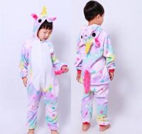 Bộ đồ ngủ hình thú kỳ lân sao bảy sắc 1947 liền thân lông mịn Pijama Động Vật Hoạt Hình cho trẻ em người lớn Cosplay - 120