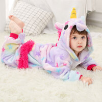 Bộ đồ ngủ hình thú kỳ lân sao bảy sắc 1947 liền thân lông mịn Pijama Động Vật Hoạt Hình cho trẻ em người lớn Cosplay - 110