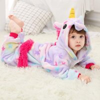 Bộ đồ ngủ hình thú kỳ lân sao bảy sắc 1947 liền thân lông mịn Pijama Động Vật Hoạt Hình cho trẻ em người lớn Cosplay - 100