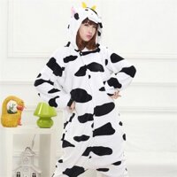 Bộ đồ ngủ hóa trang hình con bò sữa dành cho người lớn/ trẻ em tiệc Halloween  ཾ