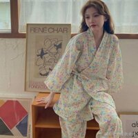 [Bộ Đồ Ngủ Kimono Nữ ins Style] [Loungewear Xuân Hè] Bộ Đồ Ngủ Kimono Nhật Bản Nữ Xuân Thu Phong Cách Thời Trang Hoa Thường Ngày Mặc Bên Ngoài Bộ Đồ Loungewear Rời