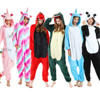Bộ Đồ Ngủ Liền Thân Cosplay Nhân Vật Hoạt Hình Pikachu Stitch Khủng Long Kigurumi Cho Nữ