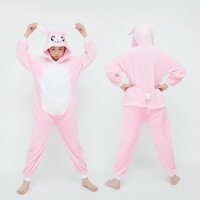 Bộ Đồ Ngủ Liền Thân Hình Thỏ Hồng Cho Bé Trai Và Bé Gái