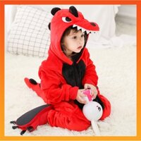 Bộ Đồ Ngủ Liền Thân Hóa Trang Khủng Long / pikachu / Khủng Long Màu Đỏ Cho Bé