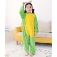 Bộ Đồ Ngủ Liền Thân Hóa Trang Khủng Long Hoạt Hình kigurumi one piece Bằng Vải flannel Dành Cho Bé Trai Gái