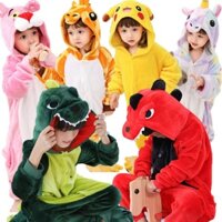 Bộ Đồ Ngủ Liền Thân Hóa Trang Khủng Long Hoạt Hình Dành Cho Bé
