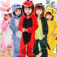 Bộ Đồ Ngủ Liền Thân Hóa Trang Nhân Vật Kigurumi Spiderman Khủng Long Pikachu Đáng Yêu Cho Bé