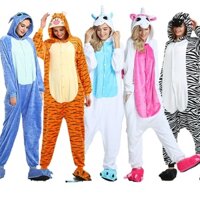 Bộ Đồ Ngủ Liền Thân Tay Dài In Hoạt Hình Động Vật / Mèo / Stitch Dễ Thương Thời Trang Mùa Đông Cho Nam Và