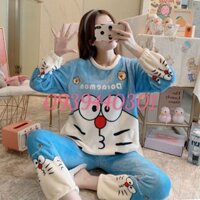 Bộ đồ ngủ lông cừu đoremon