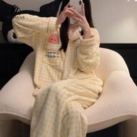 Bộ đồ ngủ lông cừu san hô AROMA, Bộ đồ ngủ dài tay lưới Loopy, Phim hoạt hình lông tơ thông thường Anime Kawaii Bộ đồ ngủ sang trọng dành cho nữ