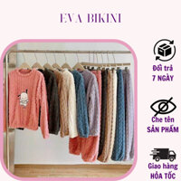 Bộ đồ ngủ lông hình gấu vặn thừng giữ nhiệt bo gấu mặc nhà siêu ấm - Eva Bikini