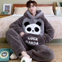 Bộ Đồ Ngủ Nam Thu Đông Ký Túc Xá Dày Plus Nhung Mùa Đông Học Sinh Plus Kích Thước Homewear Set Nam