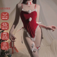 Bộ đồ ngủ nhung mềm cao cấp Cosplay cô nàng thỏ dịp Giáng sinh Noel quyến rũ DESIRE VN-1405