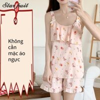 Bộ đồ ngủ nữ áo ngọt ngào + quần short mặc ở nhà