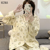 Bộ đồ ngủ nữ chiikawa Nhật Bản dài tay cardigan quần dài quần dài bộ đồ ngủ hai mảnh