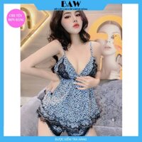 Bộ Đồ Ngủ Nữ Lụa Satin Có Mút Ngực Phối Ren Cao Cấp, Bộ Đồ Ngủ Nữ, Bộ Đồ Ngủ Nữ 2 dây, Đồ Ngủ Gợi Cảm, Đồ Ngủ Sexy, Đồ Ngủ Lụa Mặc Nhà 2 Dây Phối Ren Sexy Quyến Rũ Thương Hiệu Baw Mã DN301 hình thật shop tự chụp - Xanh - ONE SIZE  40-60kg