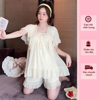 Bộ đồ ngủ nữ mùa hẻ phong cách công chúa ngọt ngào, có đệm ngực mã 38xx