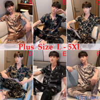 Bộ Đồ Ngủ Pijama Vải Phi Bóng Cho Nam Size L-5Xl