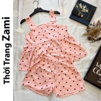 Bộ Đồ Ngủ Pyjama Mặc Nhà Mango 2 Dây Cap To Quần Đùi Ngắn Dễ Thương Thoáng Mát ZB05 Zami