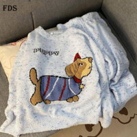 Bộ đồ ngủ sang trọng nhiều màu sắc FDS cho nữ quần dài tay MÙA THU ĐÔNG Bộ đồ mặc nhà hai chiếc