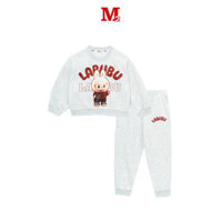 Bộ Đồ Nỉ Bé Gái Dài Tay Cổ Trong Chất Liệu Nỉ Bông Ấm Áp In Hình LABUBU Xinh Xắn Từ 3-12 Tuổi DFM0475 Thời Trang M2