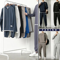 Bộ Đồ Nỉ FARINO Nam Nữ Thu đông ,Set Quần Áo Dài tay Chất Vải Tổ Ong Kiểu Dáng Thể Thao, Trẻ Trung, Năng Động