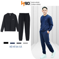 Bộ Đồ Nỉ Nam H90, Set Quần Áo Chất Nỉ Da Cá 3 Màu Kiểu Dáng Regular Thể Thao, Trẻ Trung BDN01