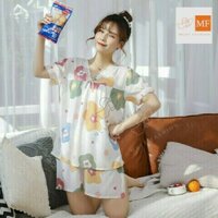 Bộ đồ nữ ngắn chất cotton lụa thoáng mát