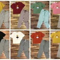 Bộ đồ nữ quần lửng 9 tấc thêu bóng bay