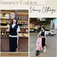 Bộ đồ nữ set váy nữ cá tính phong cách Hàn Quốc áo gile hoodie phối layer mix Chân váy bút chì dài trendy