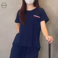 Bộ đồ nữ thun 100% cotton mặc nhà dáng thể thao nhiều màu