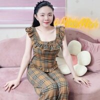 Bộ đồ nữ voan Áo cổ bèo đính lai bèo nhí kèm quần ống suông có 2 túi (freesize) M1563 Đồ bộ Minh Minh