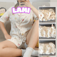 Bộ đồ Pijama nữ Lami, Bộ đùi cộc tay Chất cotton bông mềm mại thoáng mát nhiều họa tiết dễ thương, N