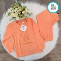 Bộ Đồ Quần Áo Bé Gái, Bộ Quần Áo Cotton Dài Tay Họa Tiết Gấu In Nổi Thời Trang Cho Bé Đi Học Đi Chơi