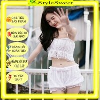 Bộ đồ quần đùi áo croptop hai dây gợi cảm
